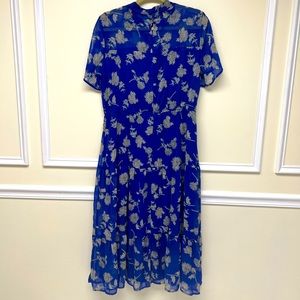 Lulu’s Blue Floral Short Sleeve Dress